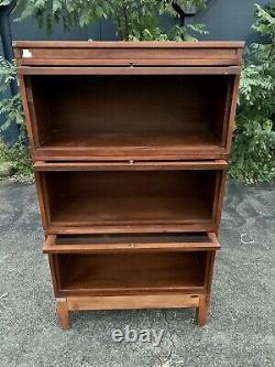 Vtg Wood Barrister Bookcase 5pc Stacking Display Case Office Storage Cabinet B
