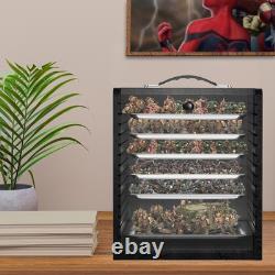 WELIDAY Miniature Storage Case for Collectibles Miniatures, Wooden Display Cases