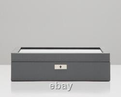WOLF Howard 7 Watch Box with Storage Display Case Grey 465265