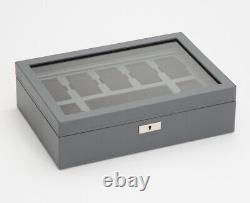 WOLF Howard 7 Watch Box with Storage Display Case Grey 465265