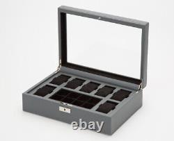 WOLF Howard 7 Watch Box with Storage Display Case Grey 465265