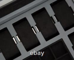 WOLF Howard 7 Watch Box with Storage Display Case Grey 465265