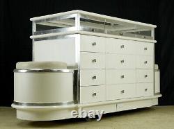 Walk In Closet White Jewelry Display Case Storage Island