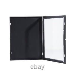 Wall Display Case Lockable Rack 32 Football Basketball Jersey Storage Box BLK