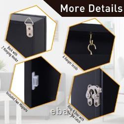 Wall Display Case Lockable Rack 32 Football Basketball Jersey Storage Box BLK