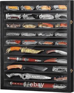 Wall-Mounted Knife Display Case, Large-Capacity 10-Tier Folding Knife Display Ca
