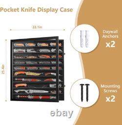 Wall-Mounted Knife Display Case, Large-Capacity 10-Tier Folding Knife Display Ca