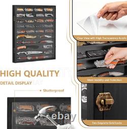 Wall-Mounted Knife Display Case, Large-Capacity 10-Tier Folding Knife Display Ca