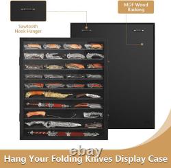 Wall-Mounted Knife Display Case, Large-Capacity 10-Tier Folding Knife Display Ca