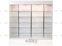 Wall White Display Show Case Retail Store Fixture WithLights Knocked Down#SC-WC6WX