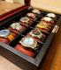 Watch Display Case 10 Slot Black & Red Suede Organizer Storage Glass Lid Men Box