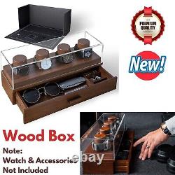 Watch Display Case Watch Deck Wood Storage Box Organizer Men Dad Collection Gift