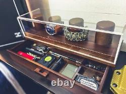 Watch Display Case Watch Deck Wood Storage Box Organizer Men Dad Collection Gift