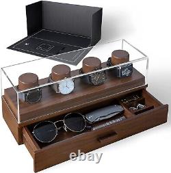 Watch Display Case Watch Deck Wood Storage Box Organizer Men Dad Collection Gift