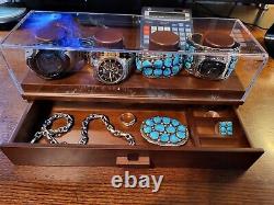 Watch Display Case Watch Deck Wood Storage Box Organizer Men Dad Collection Gift