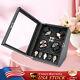 Watches Display Storage Case Automatic Rotation Watch Winder Box+led Light