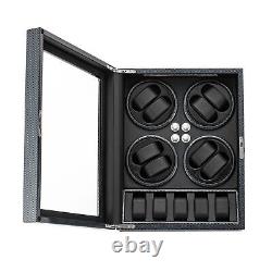 Watches Display Storage Case Automatic Rotation Watch Winder Box+LED Light