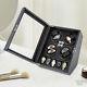 Watches Display Storage Case Automatic Rotation Watch Winder Box+led Light New
