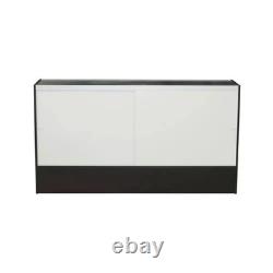 White Wood Full Vision 70-Inch Glass Display Showcase with Shelves