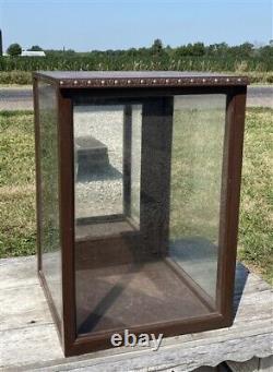 Wood Display Case, Vintage Showcase, Cupboard, Country Store, Wooden Case Mirror