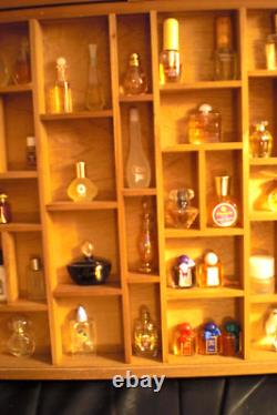 Wood Mini Fragrance Wall Display Case Storage with Glass Front 25 x 16.5