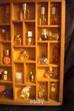 Wood Mini Fragrance Wall Display Case Storage with Glass Front 25 x 16.5