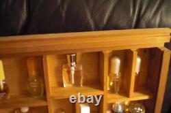 Wood Mini Fragrance Wall Display Case Storage with Glass Front 25 x 16.5
