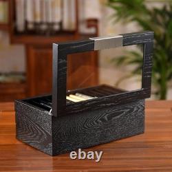 Wood Pen Display case 36 Slot Fountain Pen Organizer Storage Box with Drawer, To