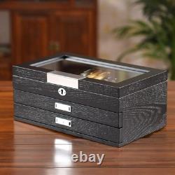 Wood Pen Display case 36 Slot Fountain Pen Organizer Storage Box with Drawer, To
