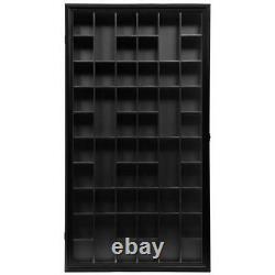 Wood Shot Glass Case Wall Decorative Shelf Display Storage Cabinet Indoor Black