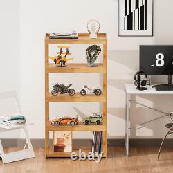 Wooden Acrylic Display Case Toys Figure Book Shelf 55 Compartment Boxes, 4 Tiers