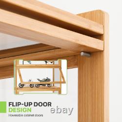 Wooden Acrylic Display Case Toys Figure Book Shelf 55 Compartment Boxes, 4 Tiers