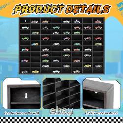 Wooden Display Case for Hot Diecast Wheels, 80 Spaces, Wall Mount, 1/64 Scale, T