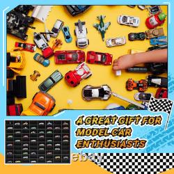 Wooden Display Case for Hot Diecast Wheels, 80 Spaces, Wall Mount, 1/64 Scale, T