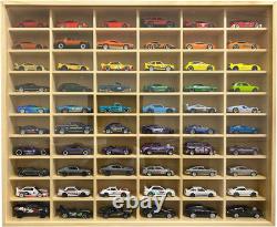 Wooden Wall Mount Display Case for Hot Wheels, with Dust Resistant Door, Matchbo