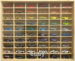 Wooden Wall Mount Display Case for Hot Wheels, with Dust Resistant Door, Matchbo