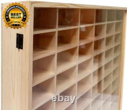 Wooden Wall Mount Display Case for Hot Wheels, with Dust Resistant Door, Matchbo