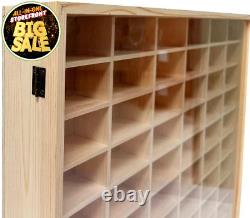 Wooden Wall Mount Display Case for Hot Wheels, with Dust Resistant Door, Matchbo
