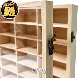 Wooden Wall Mount Display Case for Hot Wheels, with Dust Resistant Door, Matchbo