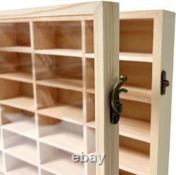 Wooden Wall Mount Display Case for Hot Wheels, with Dust Resistant Door, Matchbo