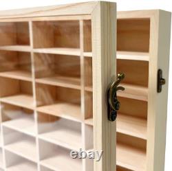 Wooden Wall Mount Display Case for Hot Wheels, with Dust Resistant Door, Matchbo