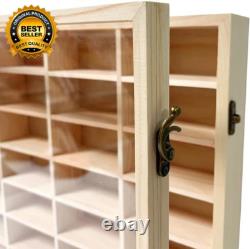 Wooden Wall Mount Display Case for Hot Wheels, with Dust Resistant Door, Matchbo