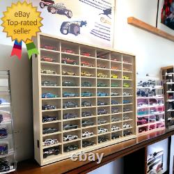 Wooden Wall Mount Display Case for Hot Wheels, with Dust Resistant Door, Matchbo