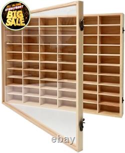 Wooden Wall Mount Display Case for Hot Wheels, with Dust Resistant Door, Matchbo