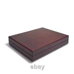 X2 Quadrum 2x2 Presentation Case Coin Holders with 3 Wooden Trays Display Storage