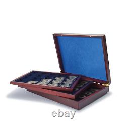 X2 Quadrum 2x2 Presentation Case Coin Holders with 3 Wooden Trays Display Storage
