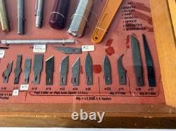 X-Acto 1960s Store Display Case Knife Blade Set Wood Box Hobby Shop California
