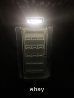 Zippo Lighter 60 Count Lighted Rotating Store Display Case w Keys Working