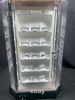 Zippo Lighter 60 Count Lighted Rotating Store Display Case w Keys Working