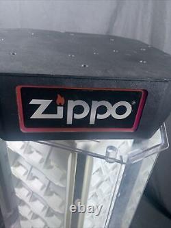 Zippo Lighter 60 Count Lighted Rotating Store Display Case w Keys Working